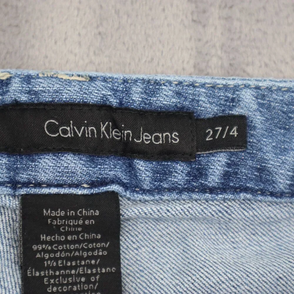 Calvin Klein Jeans Pants Womens 4 Blue Flat Front Mid Rise Straight Pockets